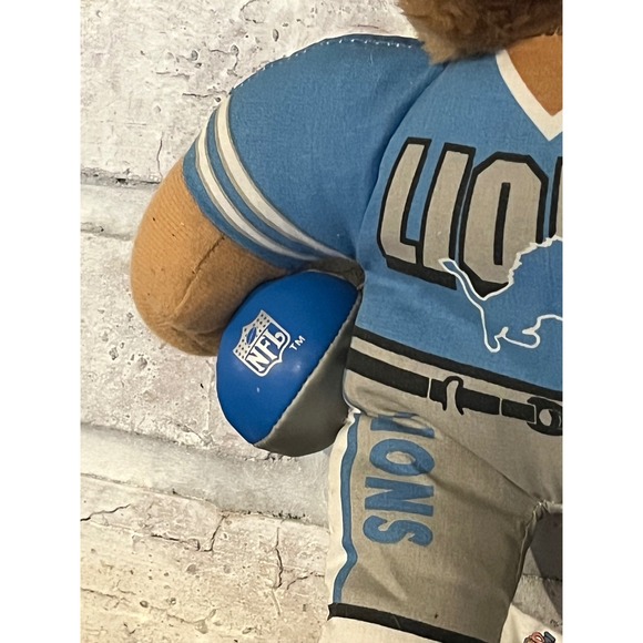 NFL Detroit Lions Good Stuff Plush Teddy Bear with Football Vintage‎ 1990s - Picture 4 of 7